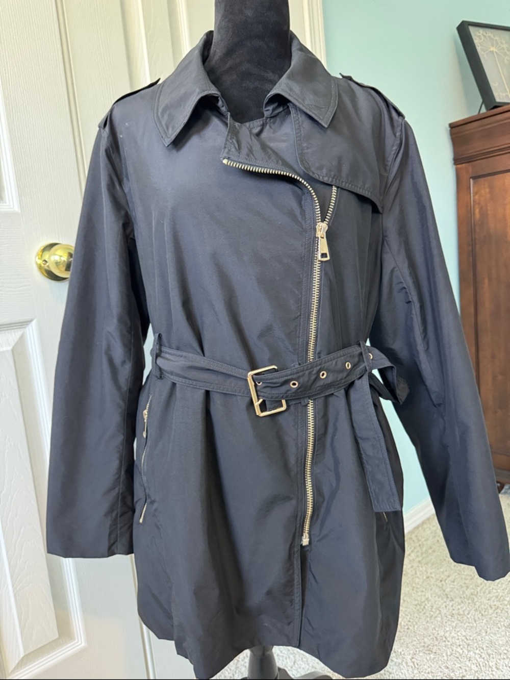 Simply Noelle Black Trench Coat with Belt